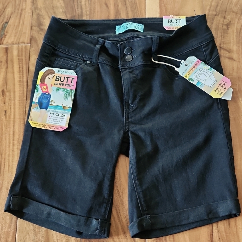 Wax Jean Women's Black Shorts Sz M NWT